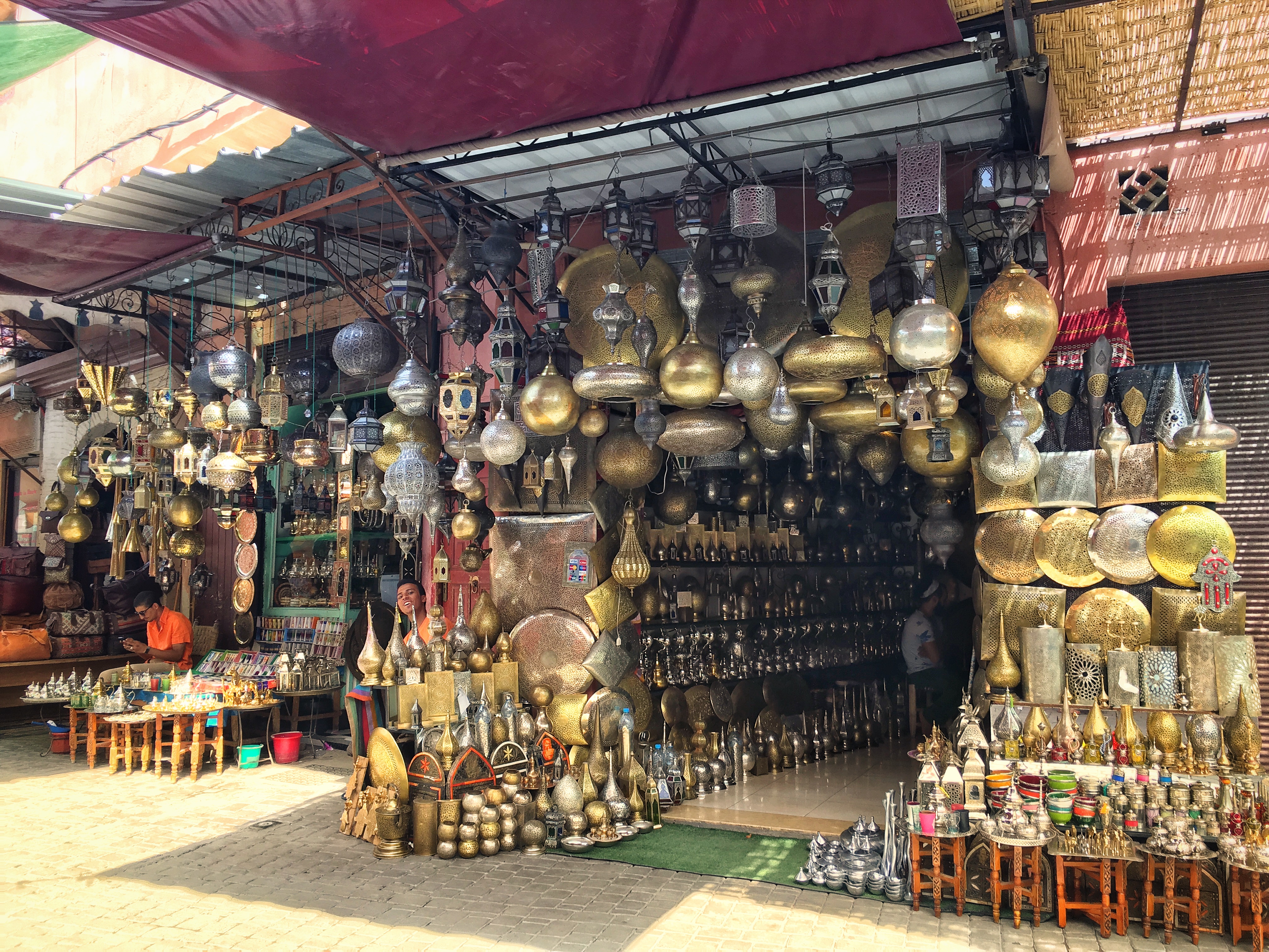 The lanterns on display in the souk