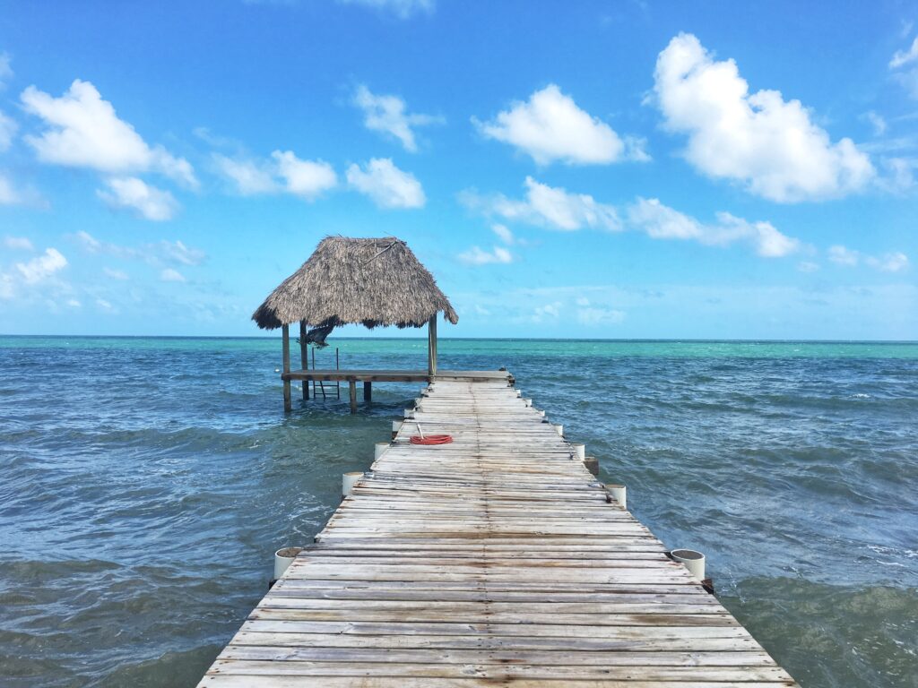 The beautiful blue Belize water
