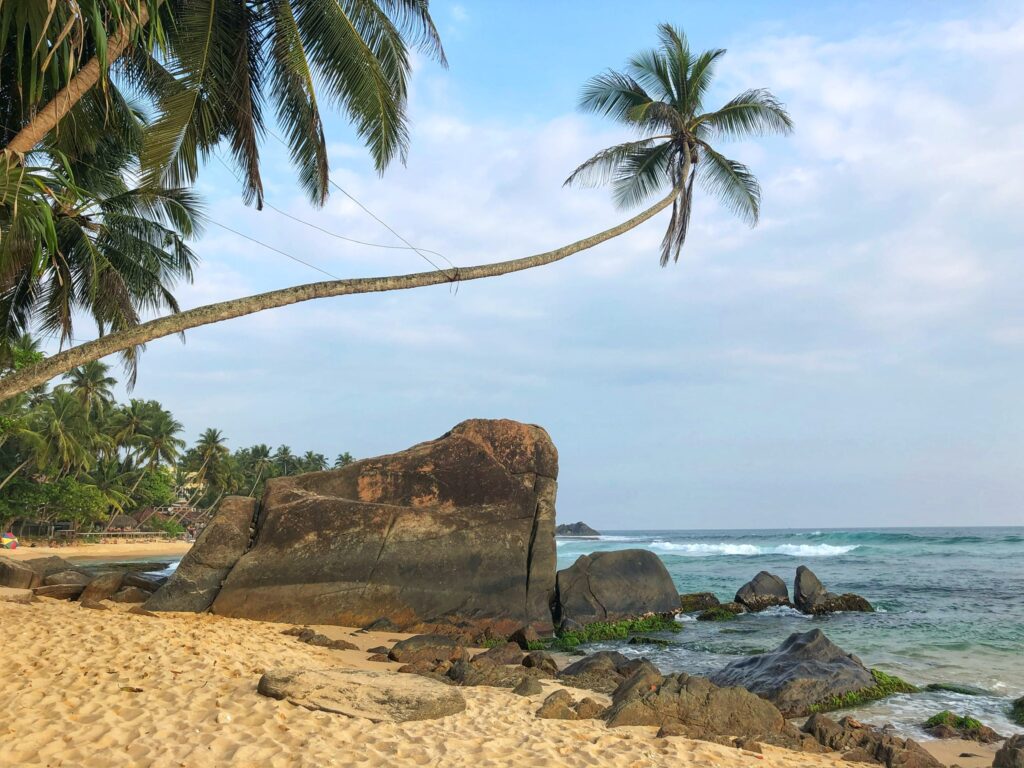 The beautiful beach line of Dalawella beach