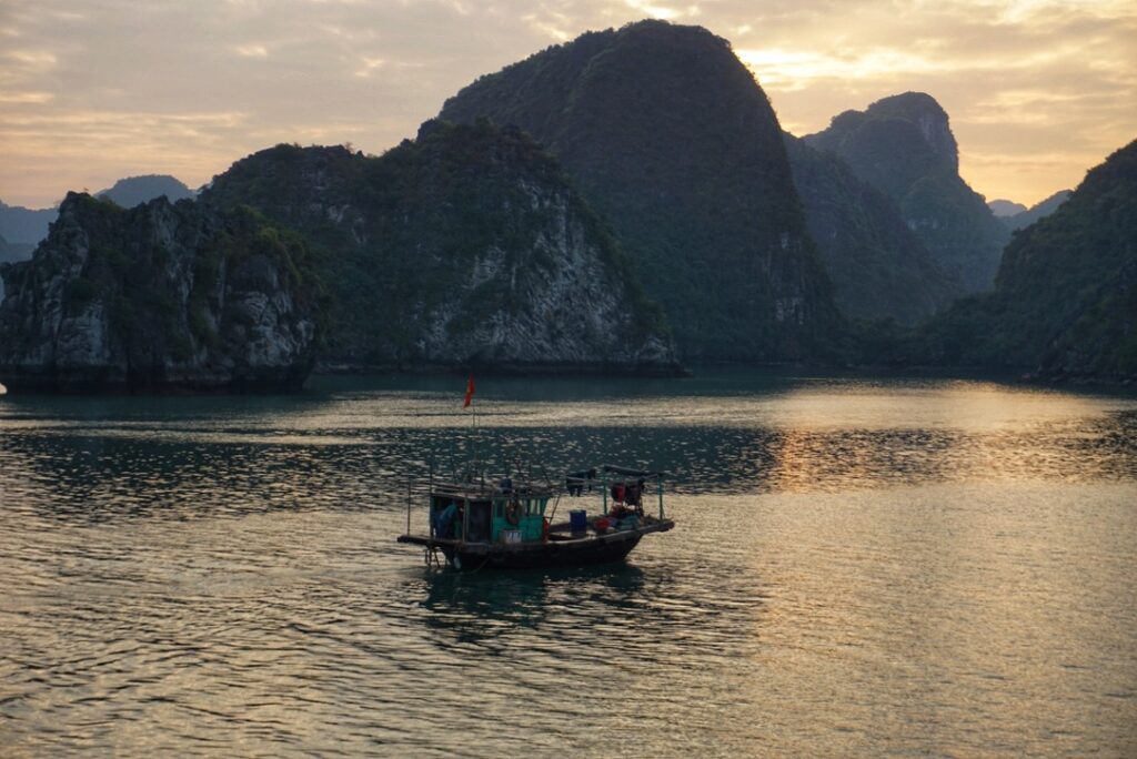 Sunset on Halong Bay