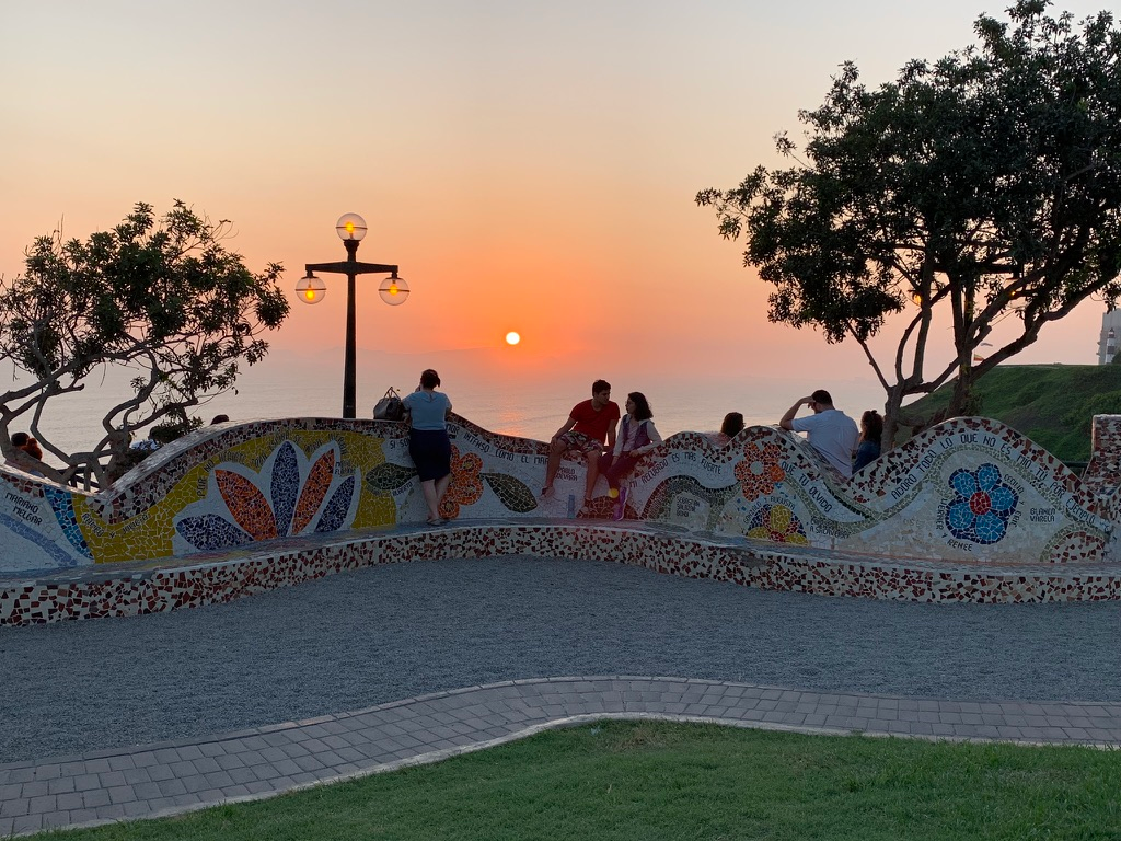 Parque del Armor in Lima is a perfect spot to enjoy the sunset.