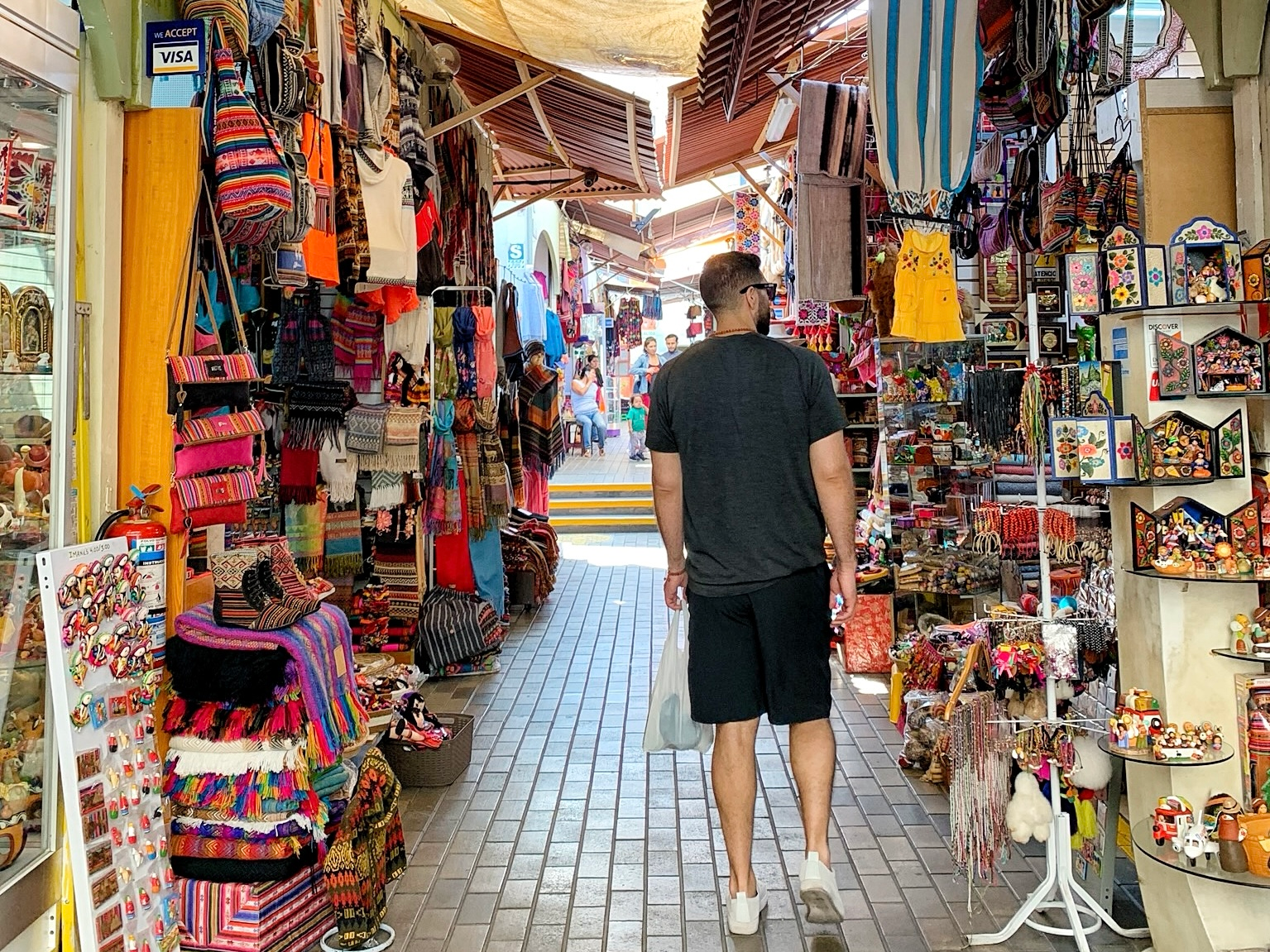 Strolling through a shopping Market in Lima. 