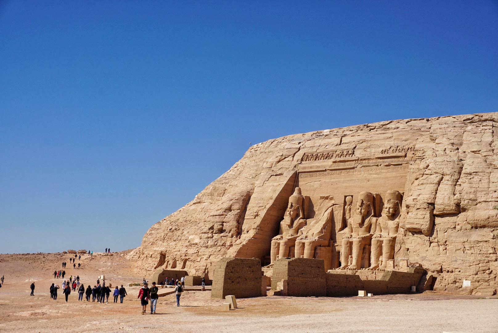 The entrance to Abu Simbel main temple