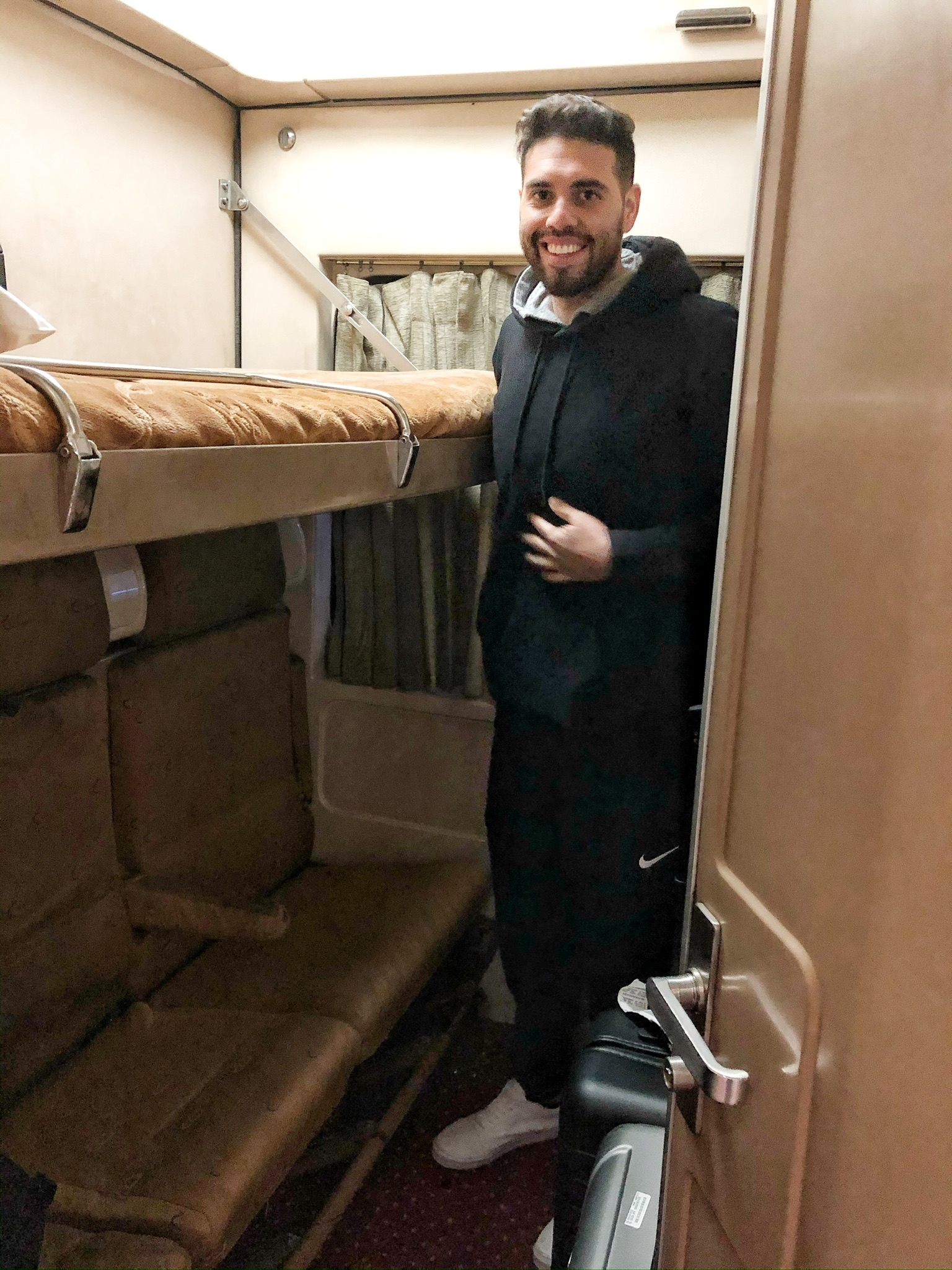 A look inside the overnight train compartment