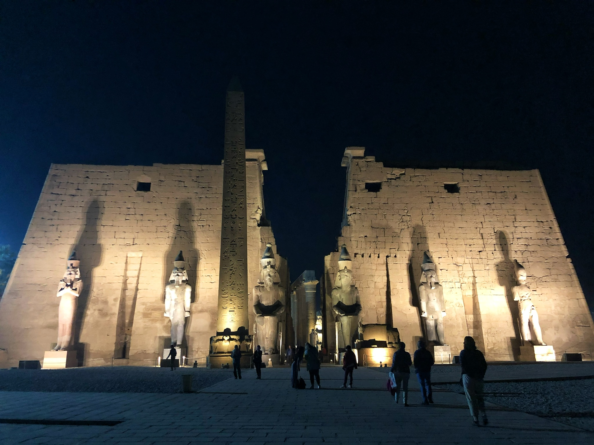 A view of the outside facade of Luxor Temple