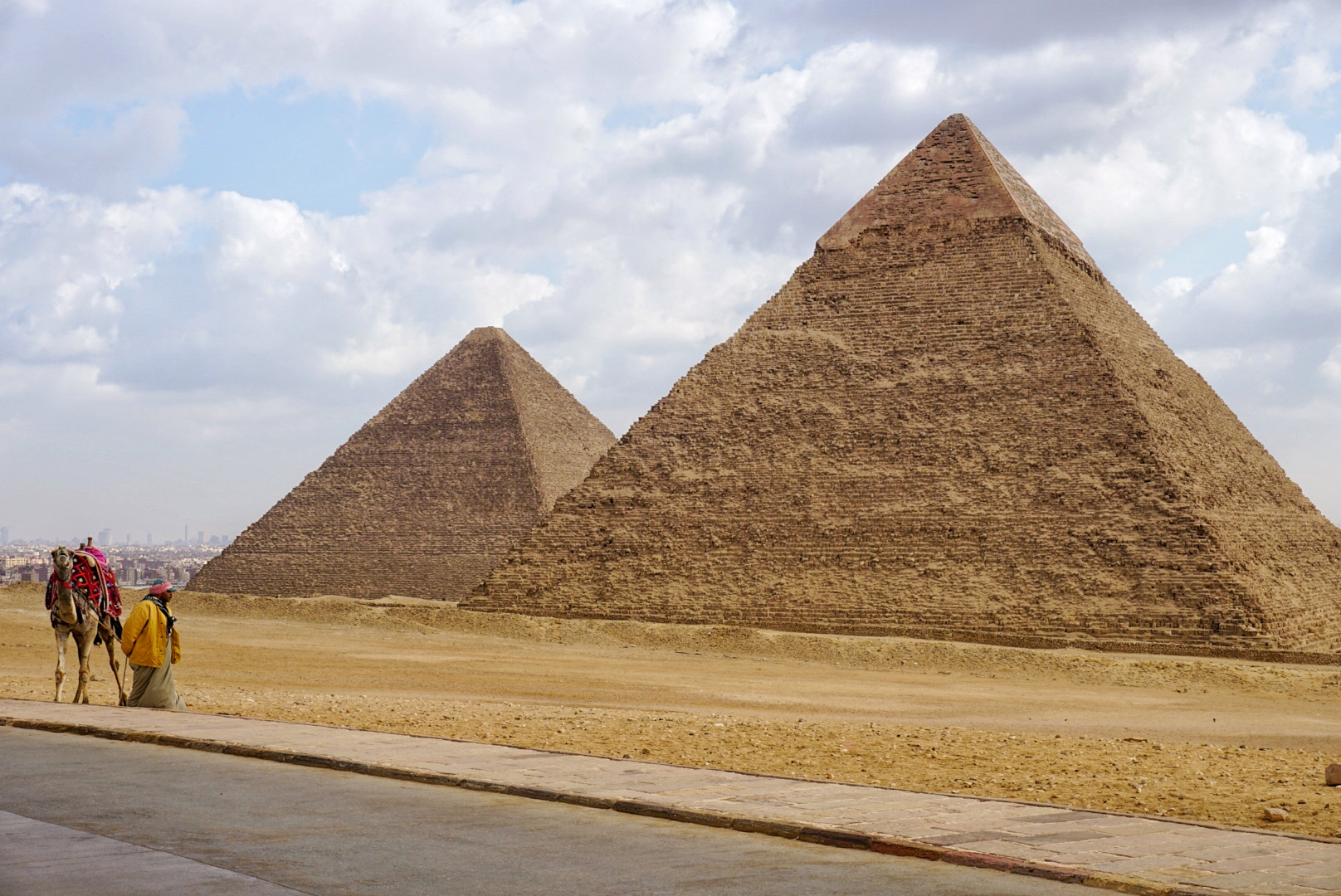 A view of the Giza Pyramids