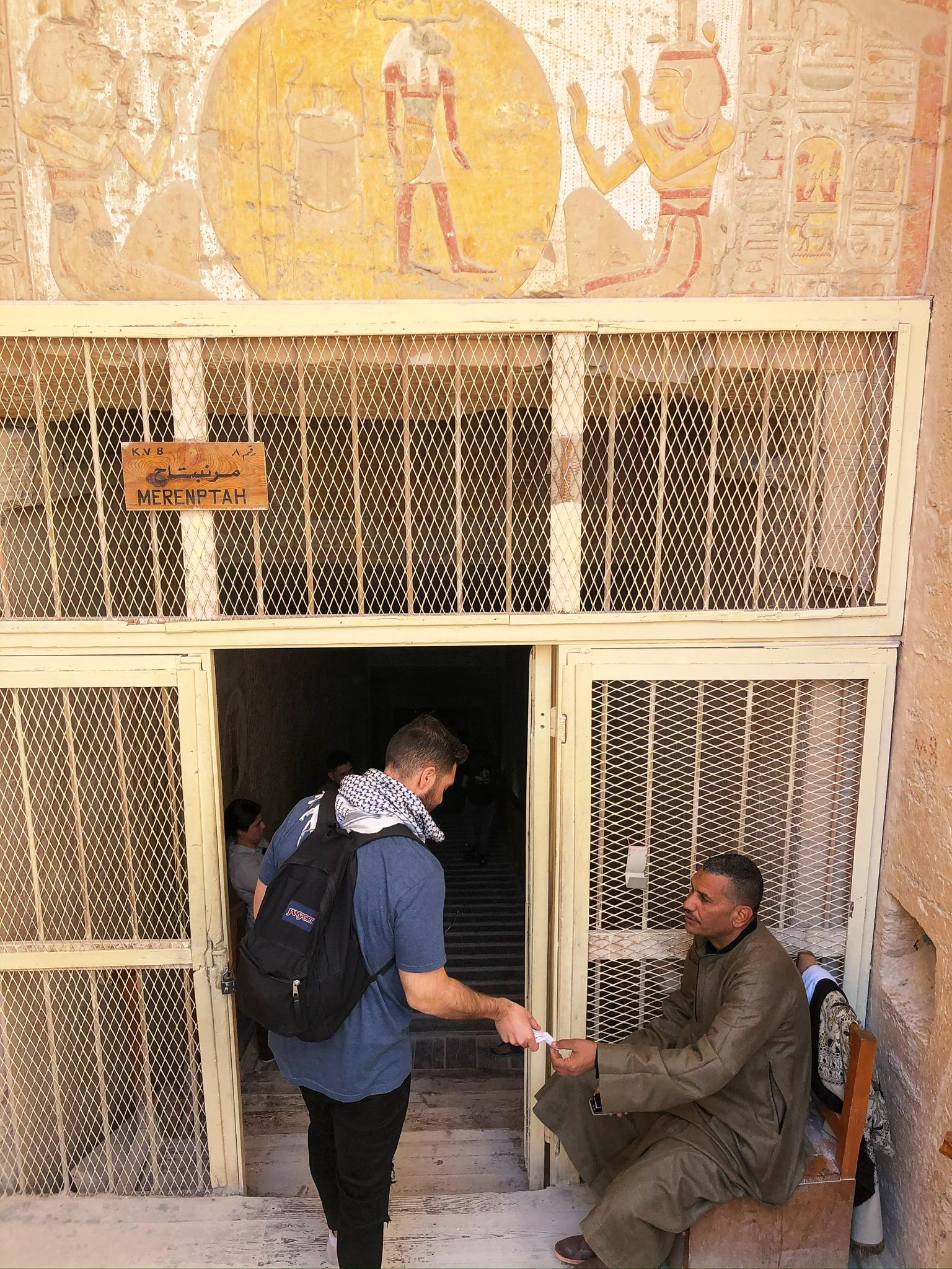 Entering a tomb at Valley of the Kings