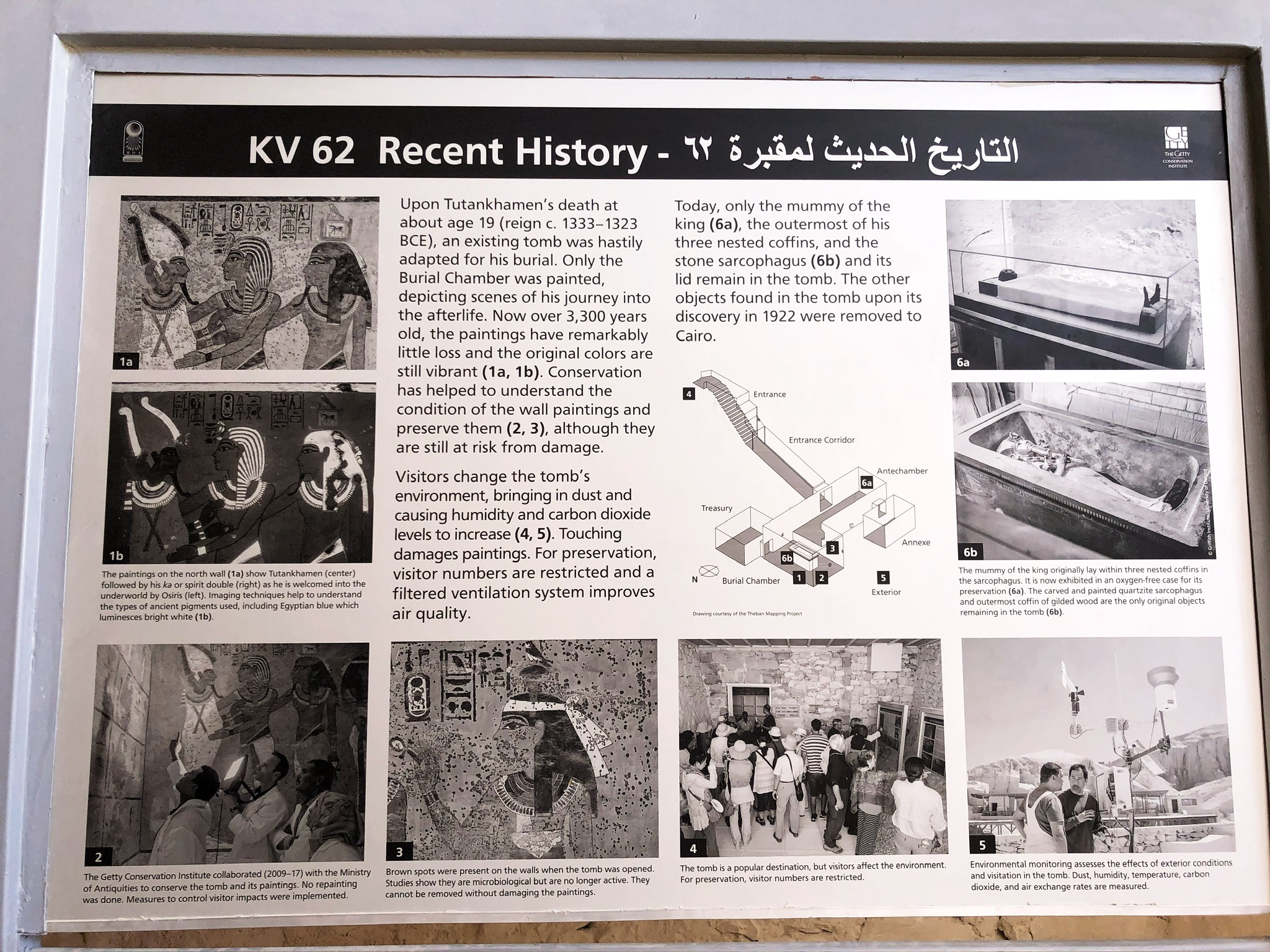 A sign providing information about King Tut's tomb