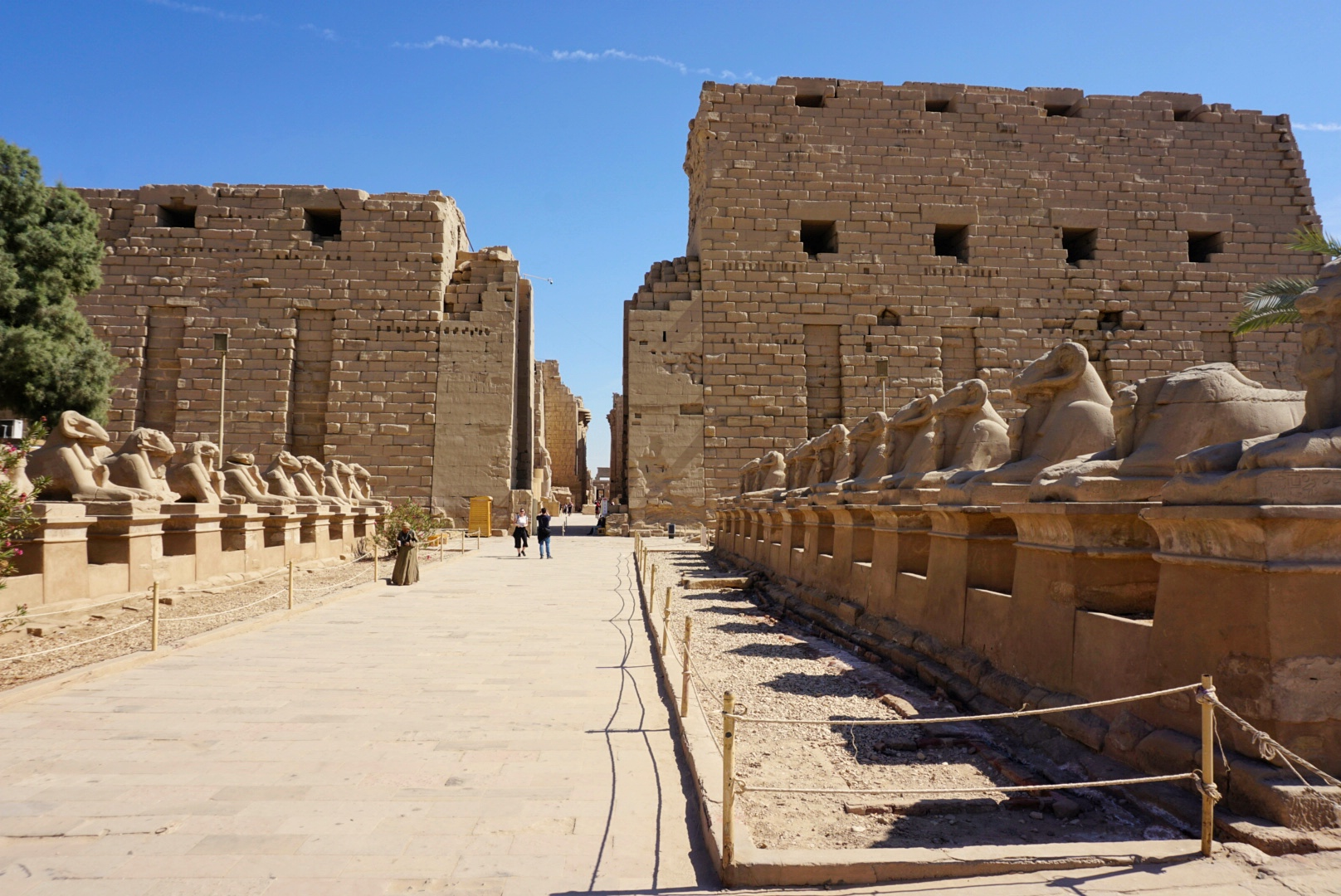 The Avenue of Sphinxes outside Karnak Temple