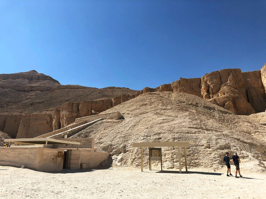 A view of the tomb entrance at Valley of the Kings