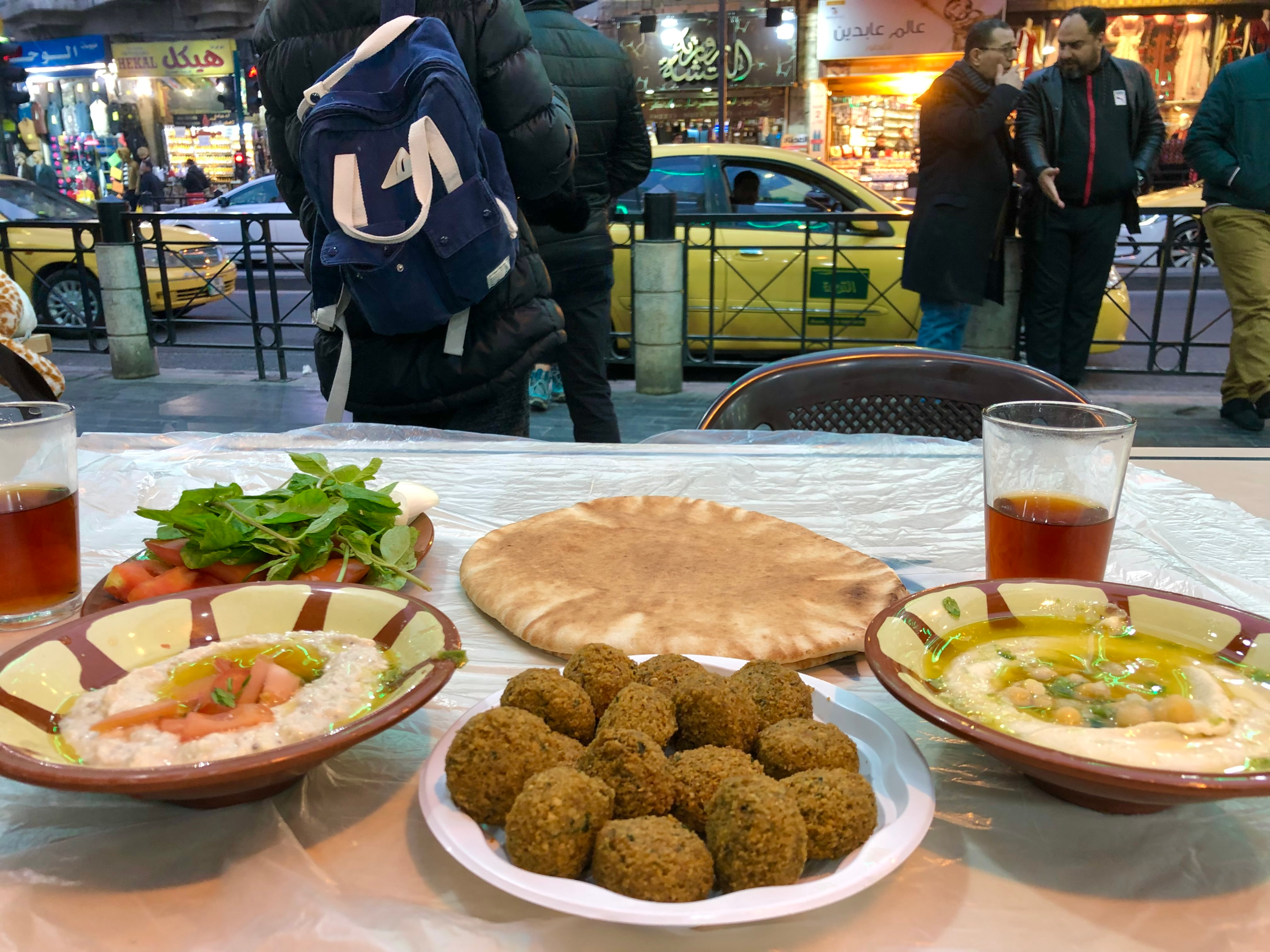 The best falafels and hummus at Hashem restaurant