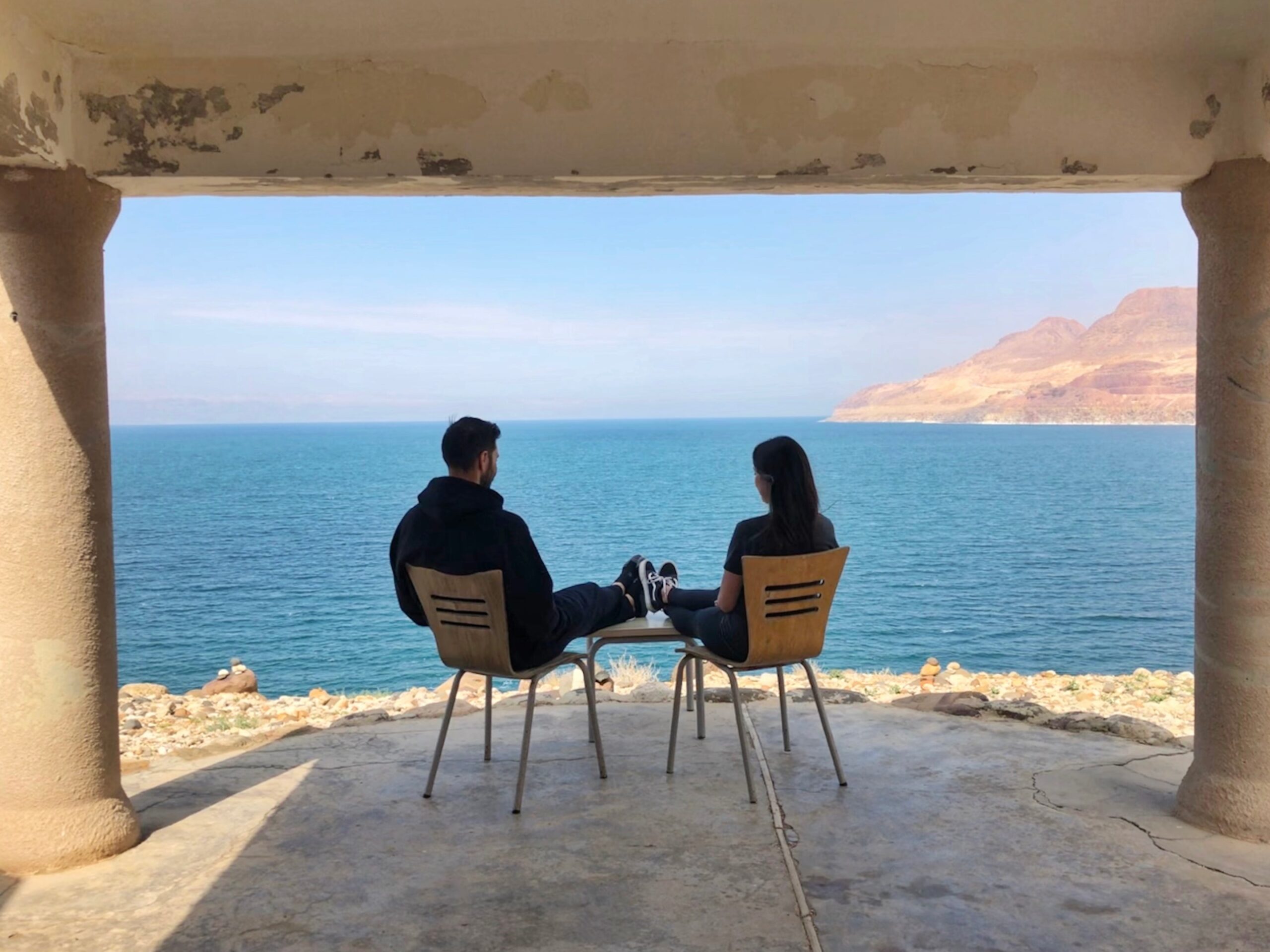 We stayed at the Mujib Chalets at the Dead Sea and had a beautiful view