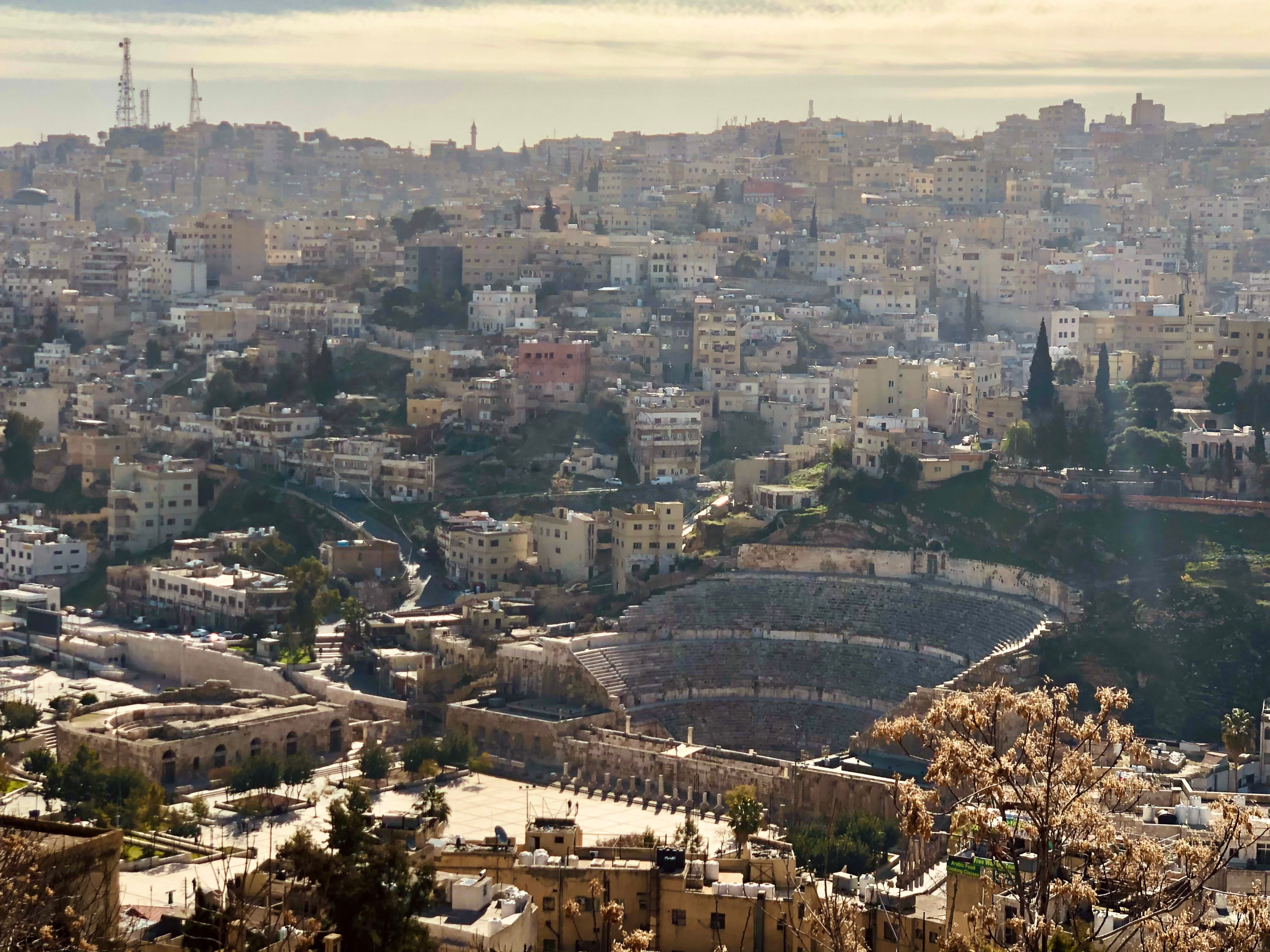 Overlooking the Roman amphitheater in Amman