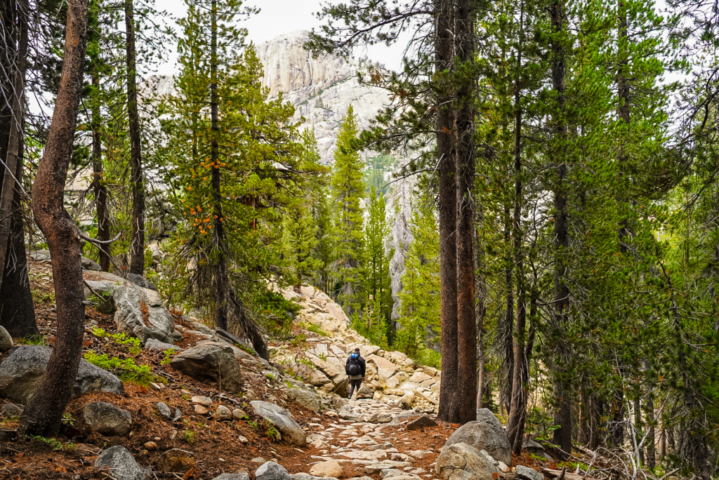 Hiking into the backcountry in Yosemite National Park