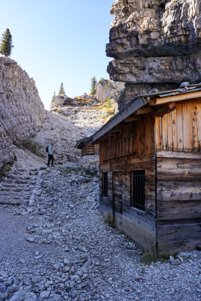 WWI bunkers in Cinque Torri, Dolomites, Italy