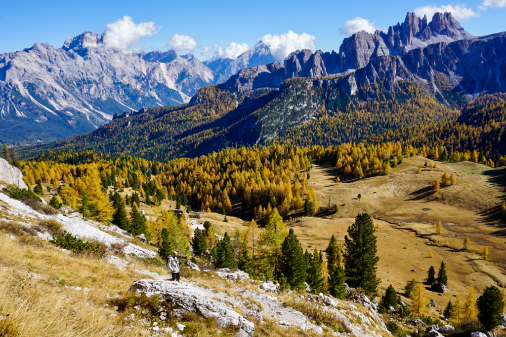 Mountain scenery from hiking in the Dolomites, Cortina d'Ampezzo, Italy